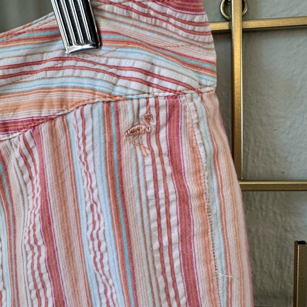 Columbia River Resort Striped Shorts Pink Cotton Petite 10 Summer - Picture 4 of 6